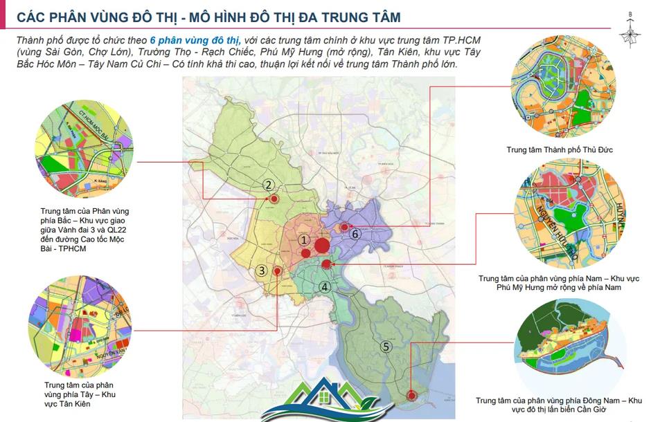 Bản đồ phát triển '6 phân vùng – 4 hướng' của TPHCM