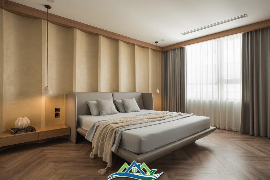 Đập thông hai căn hộ tạo nên không gian 260m2 rộng mở