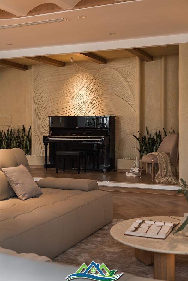 Đập thông hai căn hộ tạo nên không gian 260m2 rộng mở