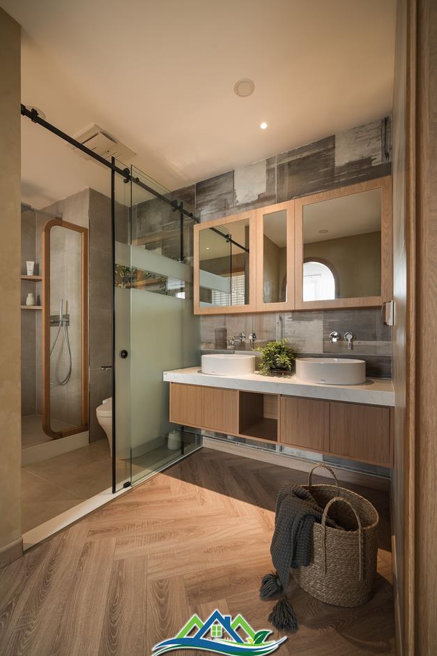 Đập thông hai căn hộ tạo nên không gian 260m2 rộng mở