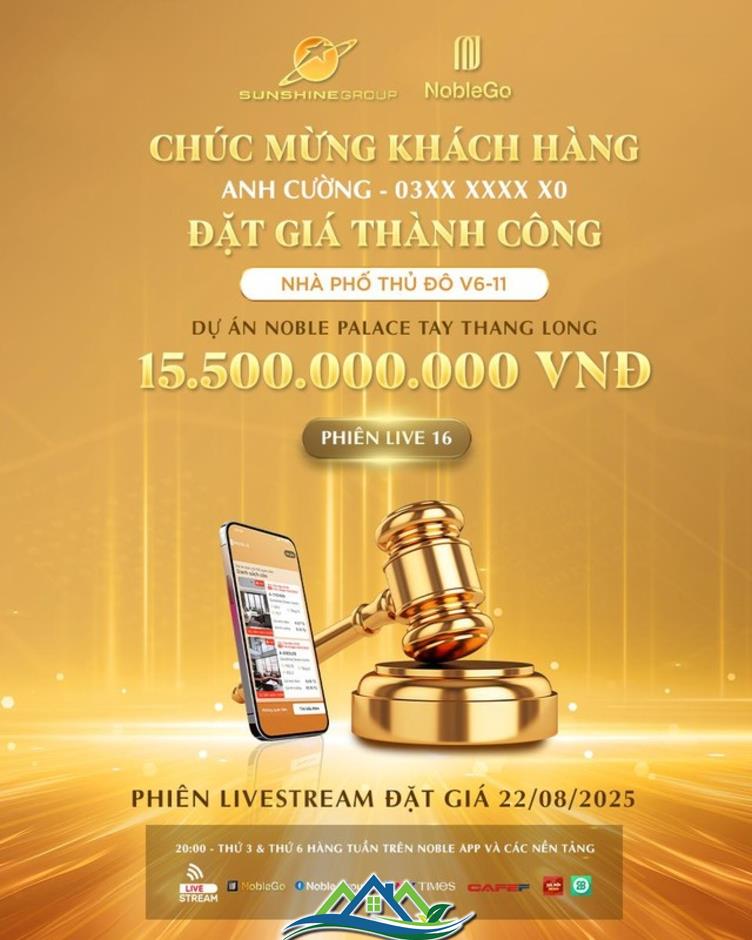 Đặt giá căn hộ Sunshine Green Iconic khởi điểm 4,5 tỷ trên livestream Sunshine Group ngày 26/8 Đặt giá căn hộ Sunshine Green Iconic khởi điểm 4,5 tỷ trên livestream Sunshine Group ngày 26/8