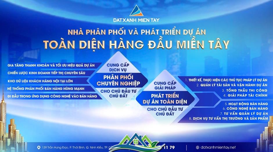 Đất Xanh Miền Tây: Đối tác phân phối và phát triển dự án toàn diện hàng đầu Đất Xanh Miền Tây: Đối tác phân phối và phát triển dự án toàn diện hàng đầu