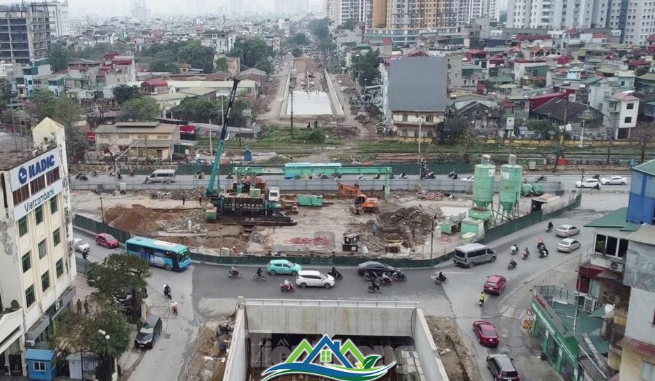 Hầm chui nút Giải Phóng - Kim Đồng thi công ra sao sau khi mở rộng hàng rào?