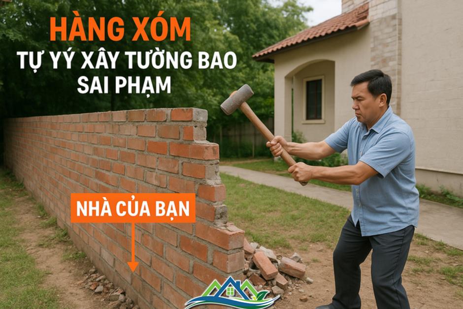 Hàng xóm xây tường lấn đất, gia chủ có quyền tự tháo dỡ không? Hàng xóm xây tường lấn đất, gia chủ có quyền tự tháo dỡ không?