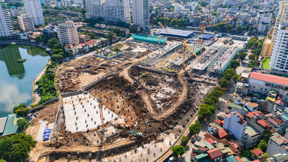 Hồ duy nhất ở trung tâm Hà Nội có 2 dự án lớn đang xây: Vinhomes làm nhà trăm tỷ, tương lai có 3 khách sạn cao tầng