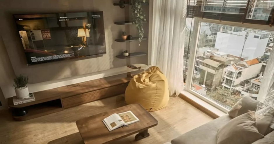 Không gian ấm cúng mộc mạc của căn hộ 62m2 hai phòng ngủ