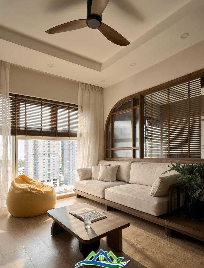 Không gian ấm cúng mộc mạc của căn hộ 62m2 hai phòng ngủ