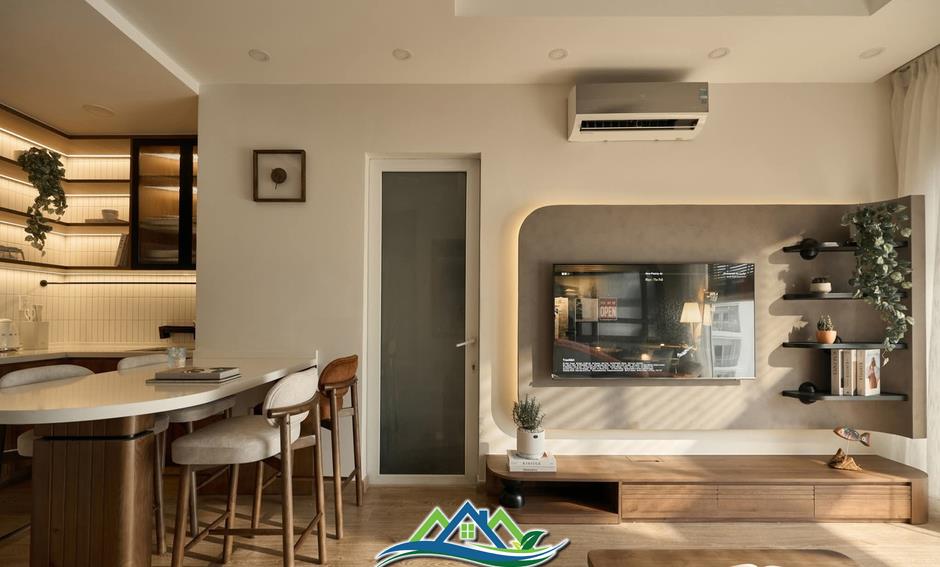 Không gian ấm cúng mộc mạc của căn hộ 62m2 hai phòng ngủ