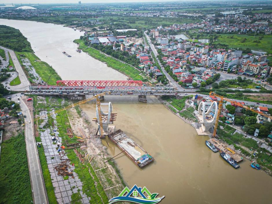 Lạ mắt kiến trúc cây cầu qua sông Đuống sắp về đích Lạ mắt kiến trúc cây cầu qua sông Đuống sắp về đích