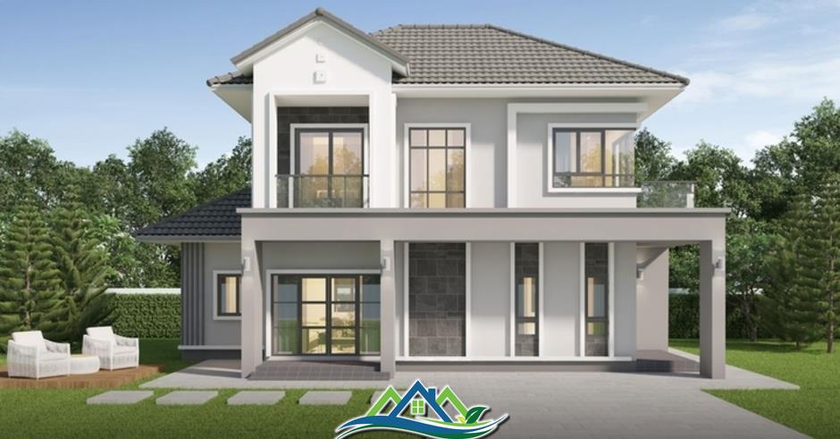 Những mẫu nhà 2 tầng chữ L hiện đại, sang trọng 2025
