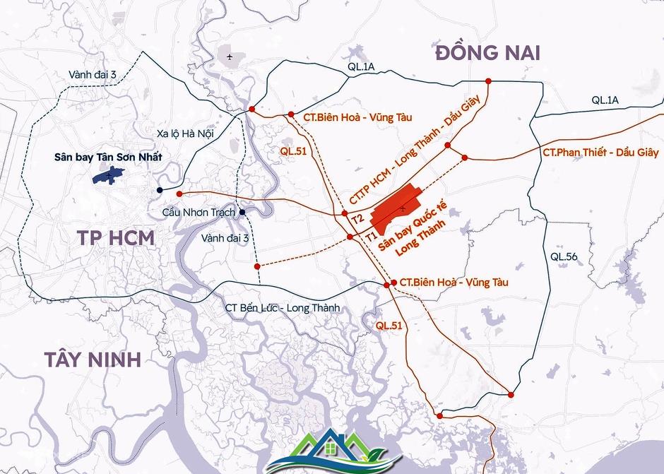 Những tuyến đường kết nối TP HCM và các tỉnh lân cận với sân bay Long Thành