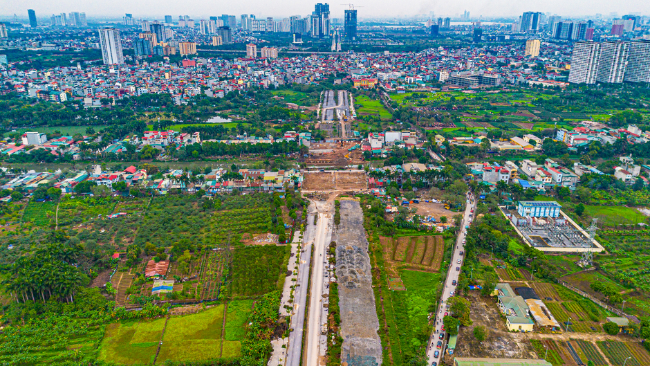 Toàn cảnh đại lộ kết nối Vinhomes Đan Phượng đến hồ Tây: Đoạn rộng 10 làn xe, đoạn chưa giải phóng mặt bằng