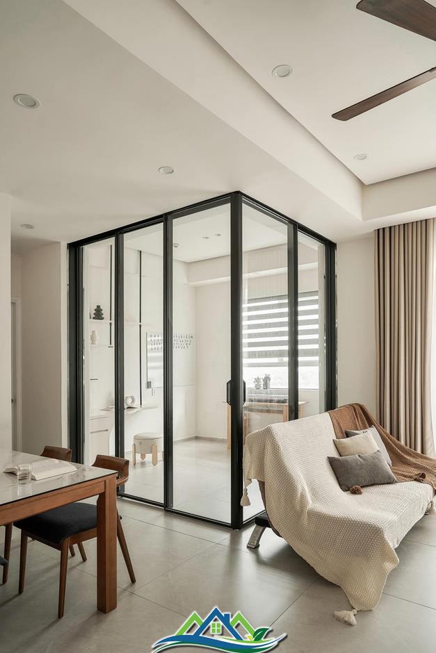 Tối ưu diện tích sử dụng cho căn hộ 64m2 bằng hệ cửa giấu kín